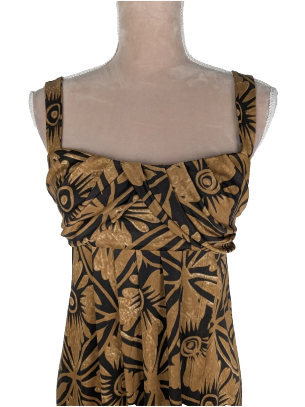 Vintage Diane Von Furstenberg Knit Silk Tonga Midi Wrap Dress Tan Brown Sz 6